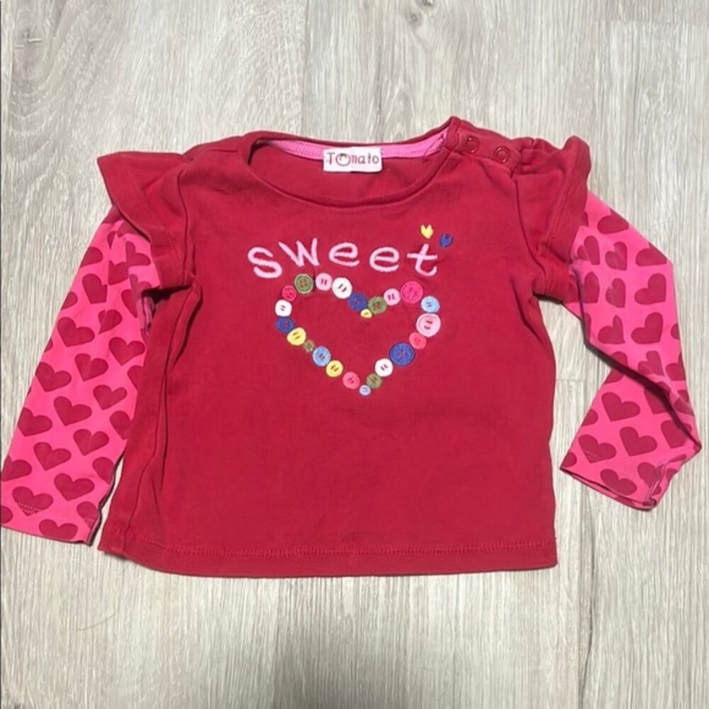 Kids Red Heart Long Sleeve Shirt
